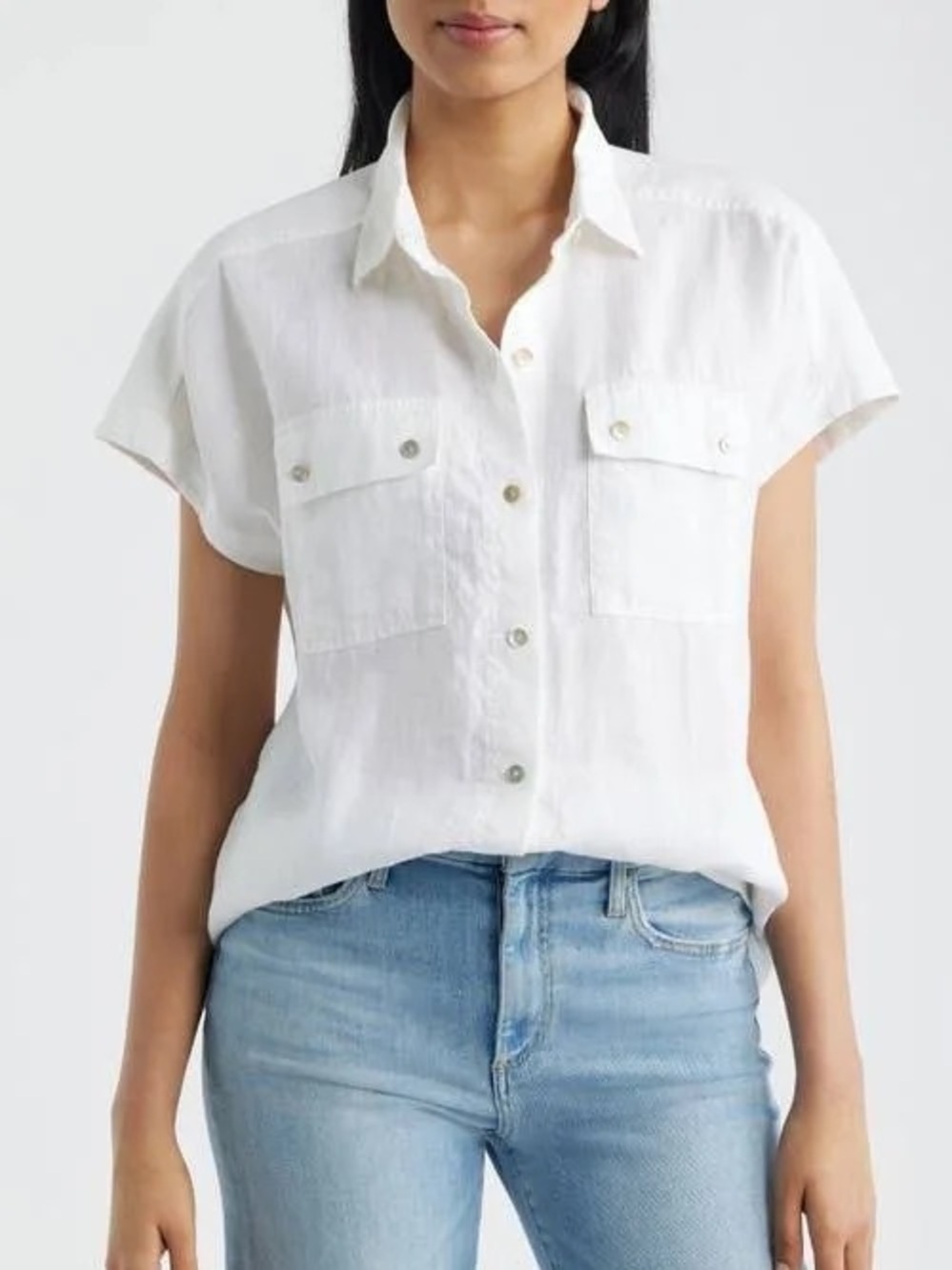 Tommy Bahama Women’s Castialina Utility Linen Button-Up Shirt White Size M